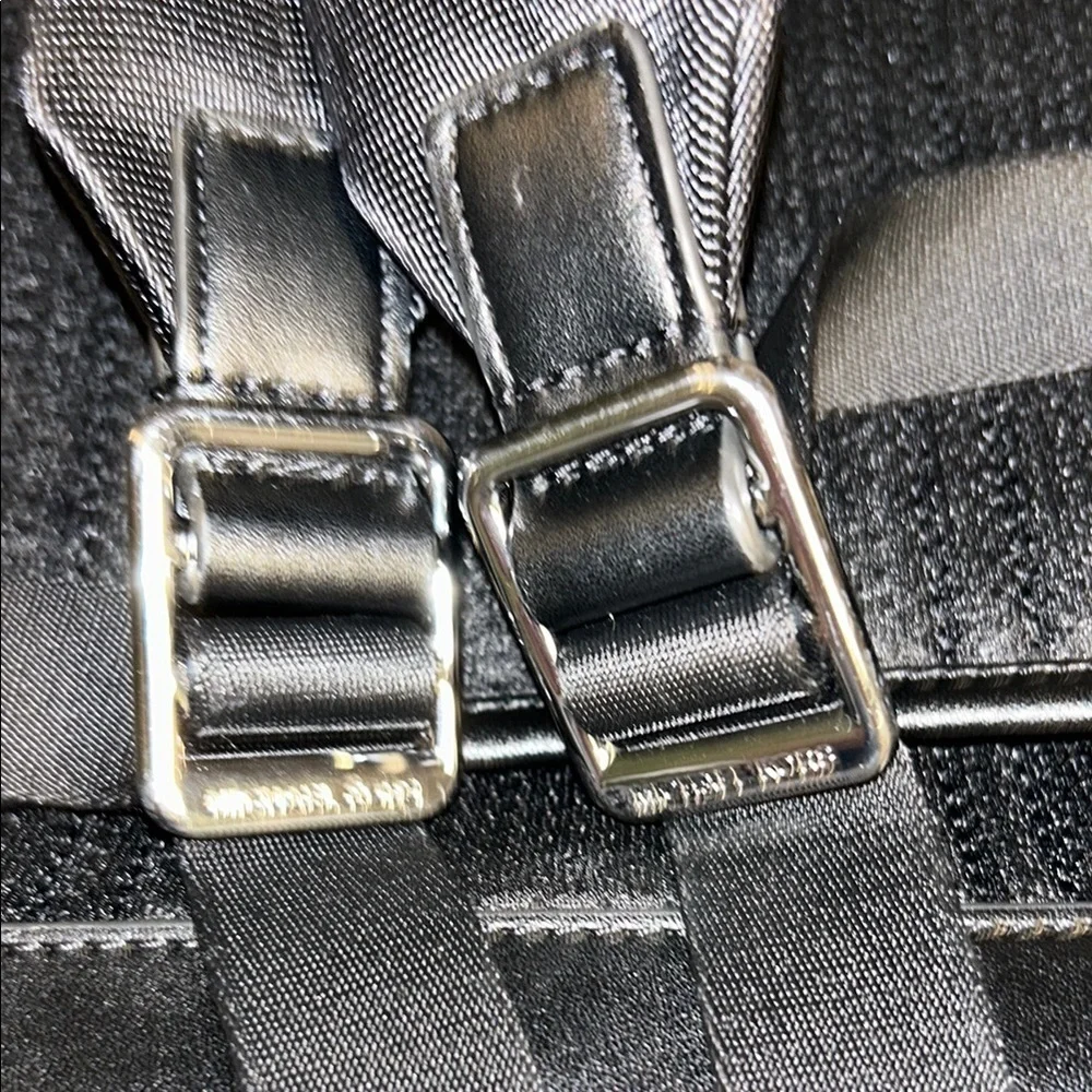 Michael Kors Gray and Black Backpack with Durable Design